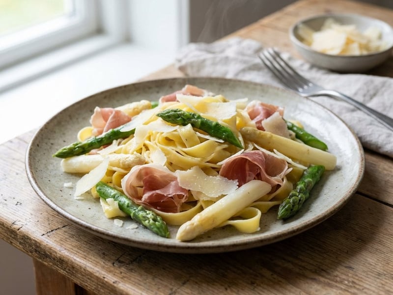 Tagliatelle with Asparagus and Parma Ham