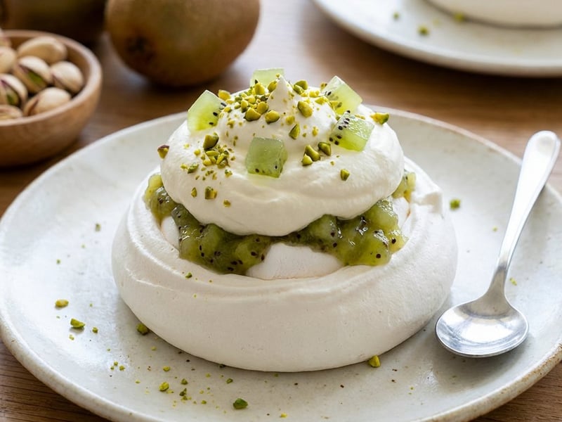 Mini Pavlova cu compot de kiwi