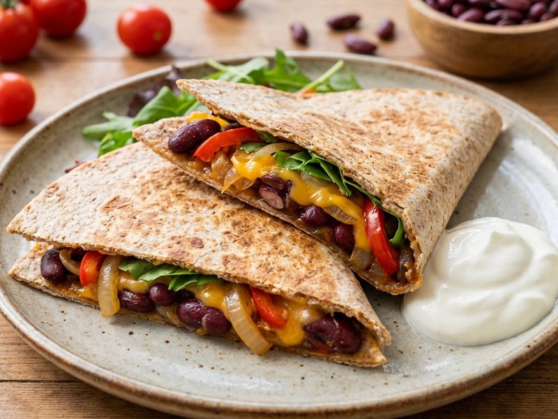 Wrap cu fasole și cheddar topit