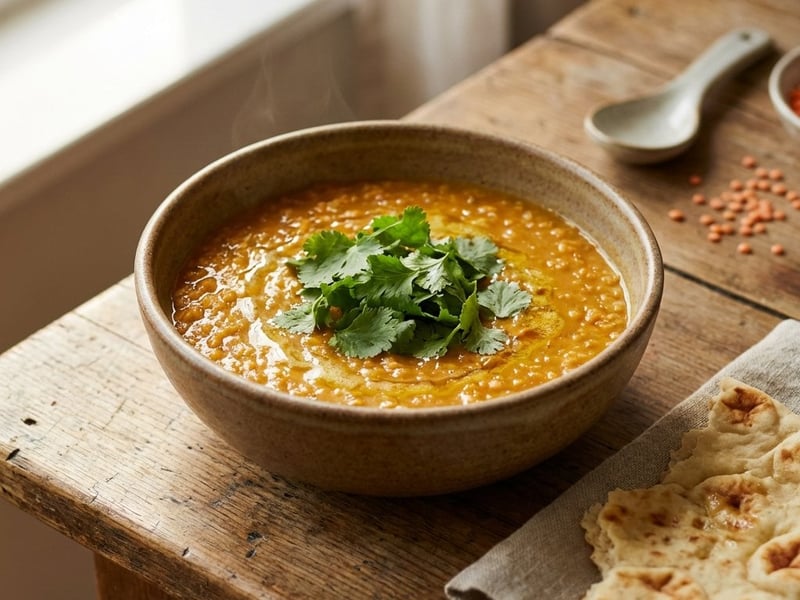 Red Lentil Dhal with Coconut Milk