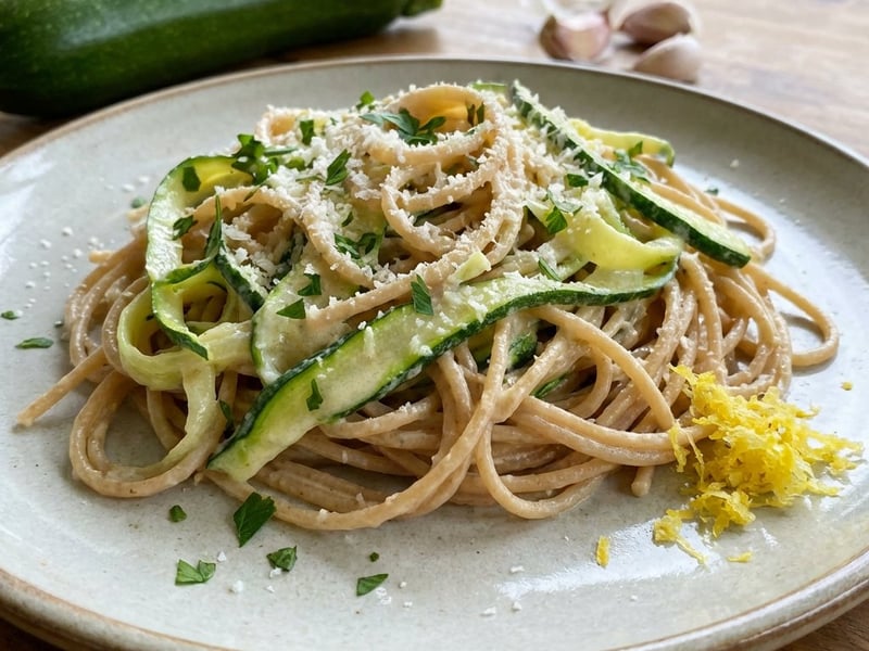 Spaghete cu dovlecei și sos cremos