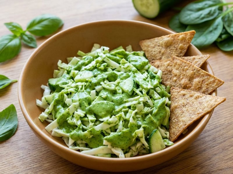 Salată Green Goddess cu chipsuri de tortilla