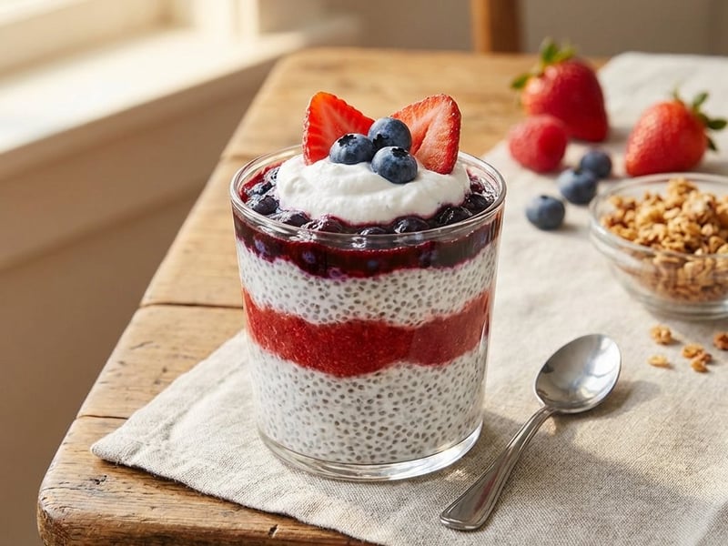 Healthy Glass with Chia and Berries