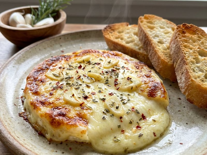 Brânză Provoleta la grătar cu usturoi și ierburi aromatice