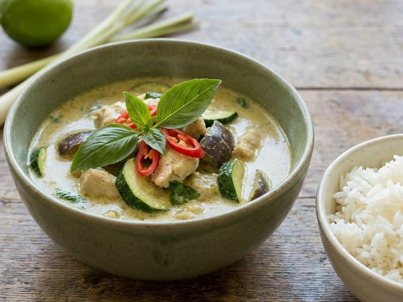 Green Curry with Chicken and Brown Rice