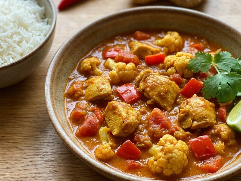 Curry Madras cu pui și legume