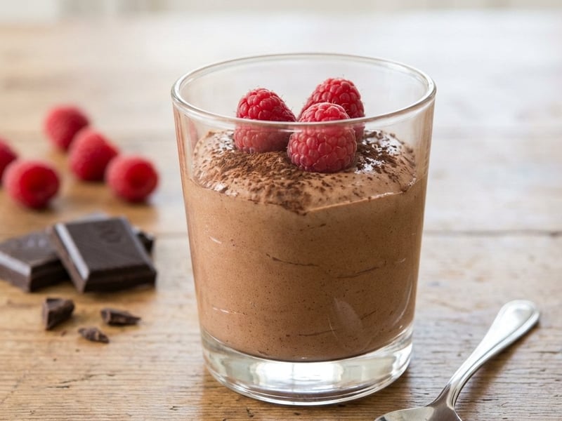 Mousse de ciocolată cu zmeură