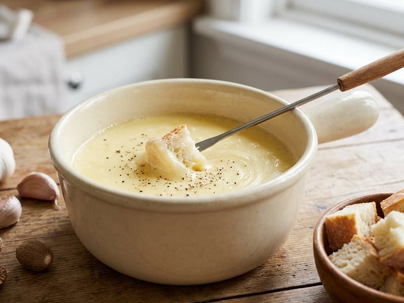 Fondue de brânză cu Gruyère și Emmental