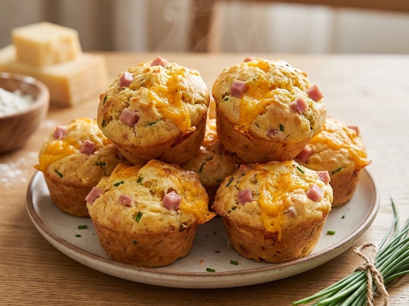Cheese and Ham Muffins | Quick and Fluffy Snack
