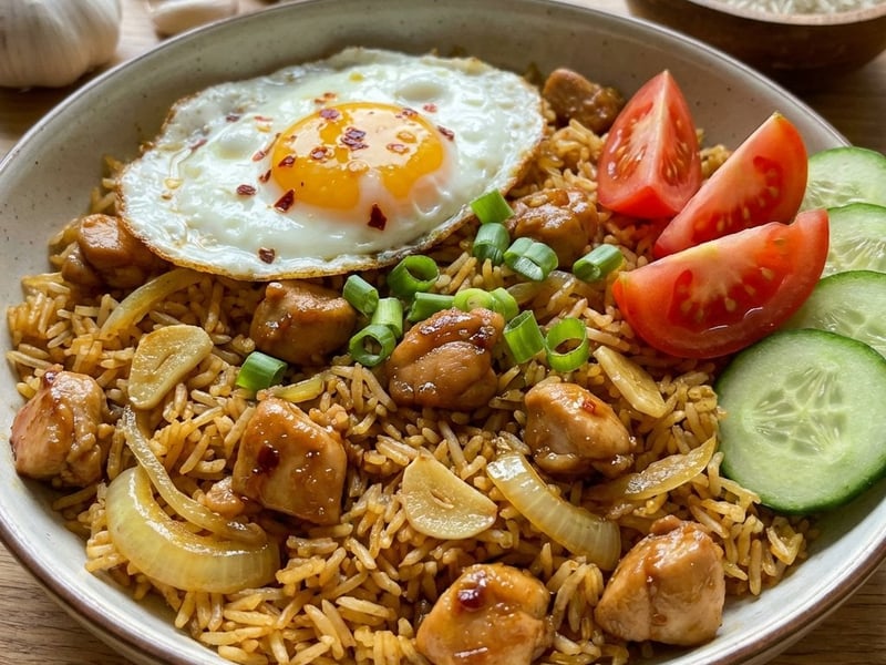 Orez indonezian Nasi Goreng cu pui