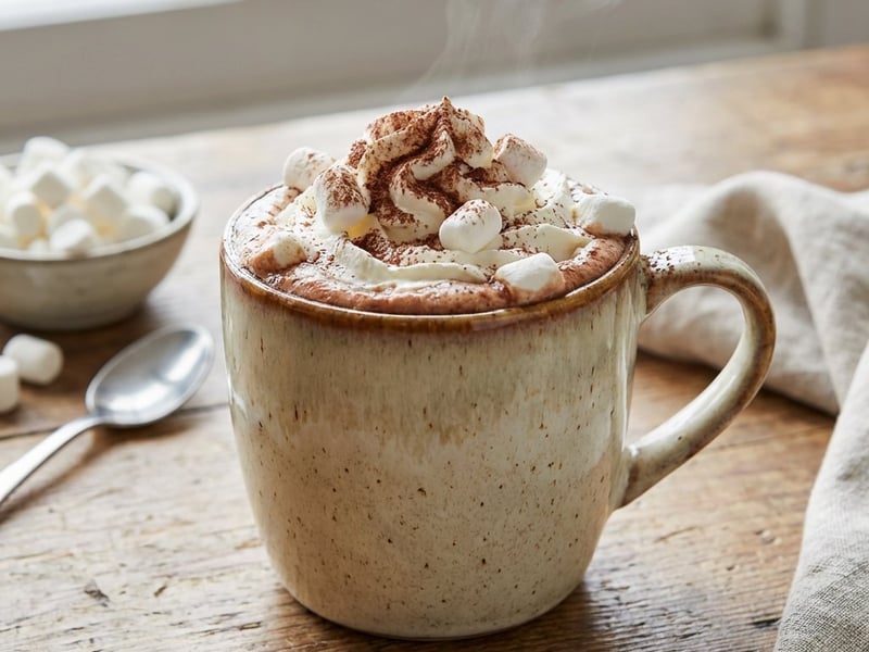 Creamy Hot Chocolate with Whipped Cream and Marshmallows