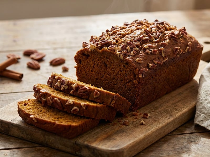 Chec pufos cu dovleac și nuci pecan
