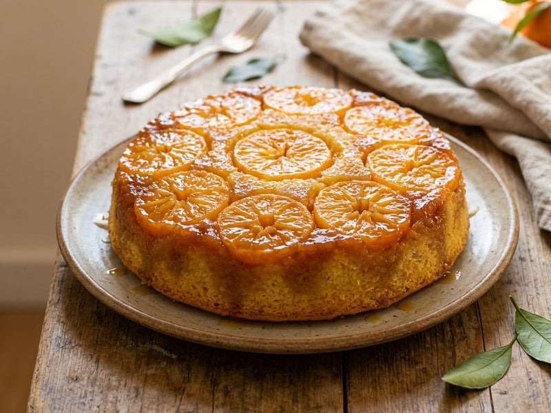 Prăjitură răsturnată cu mandarine