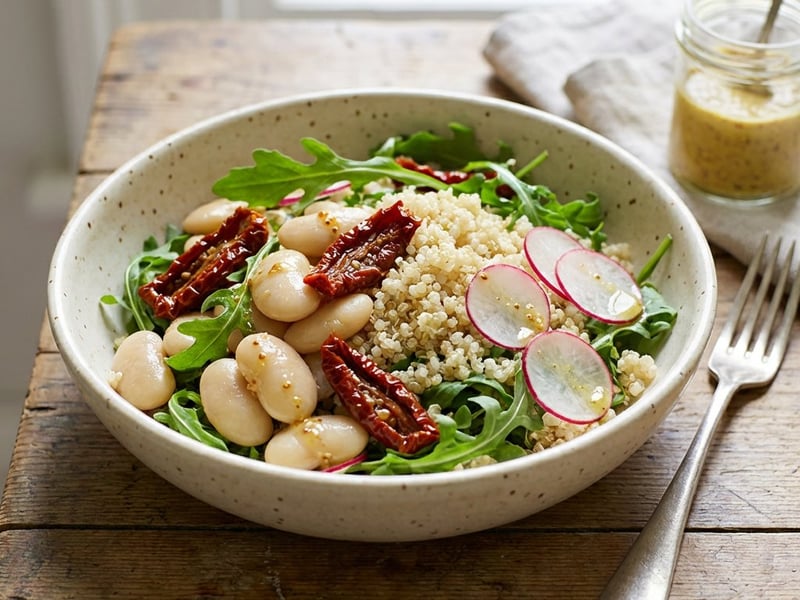 Butter Bean Salad with Sun-Dried Tomatoes and Quinoa