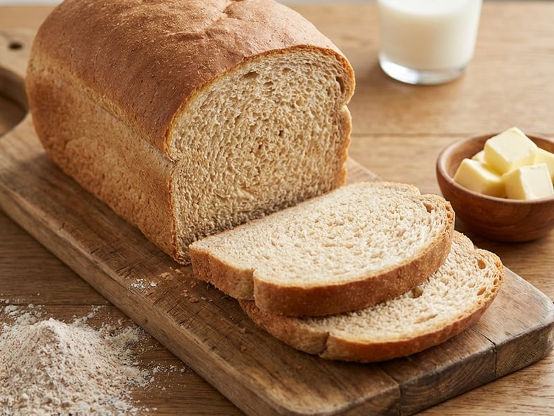 Pâine toast integrală cu metoda Tangzhong