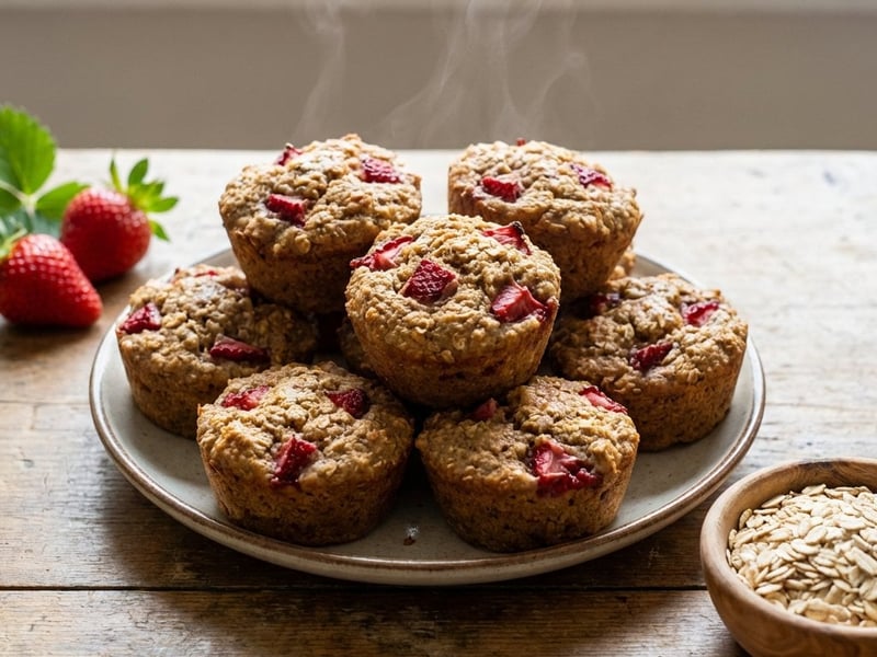 Strawberry and Oat Muffins | Healthy Snack