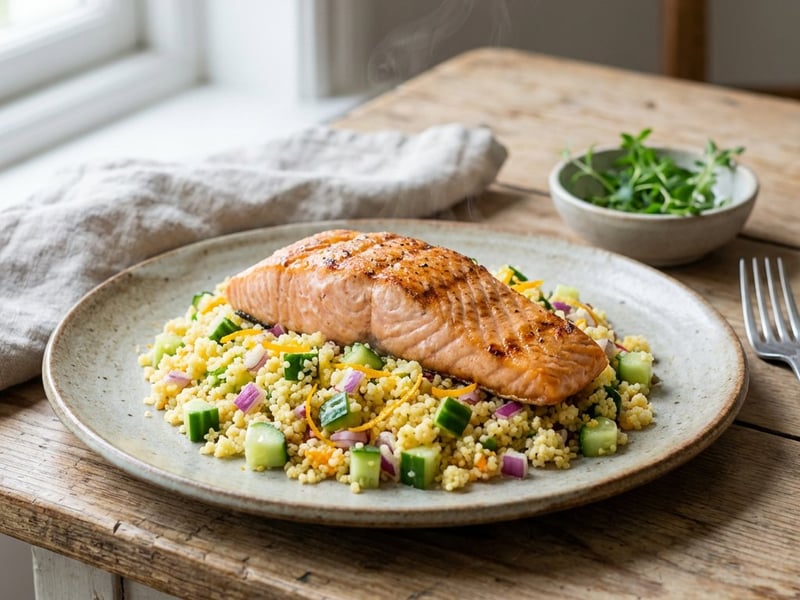 Salmon with Couscous and Orange Salad