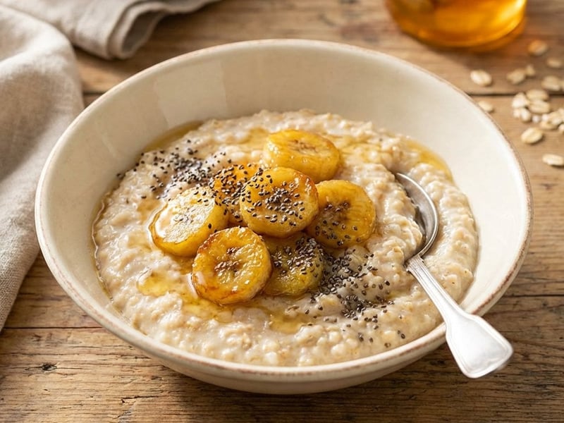 Terci de ovăz cu banană caramelizată