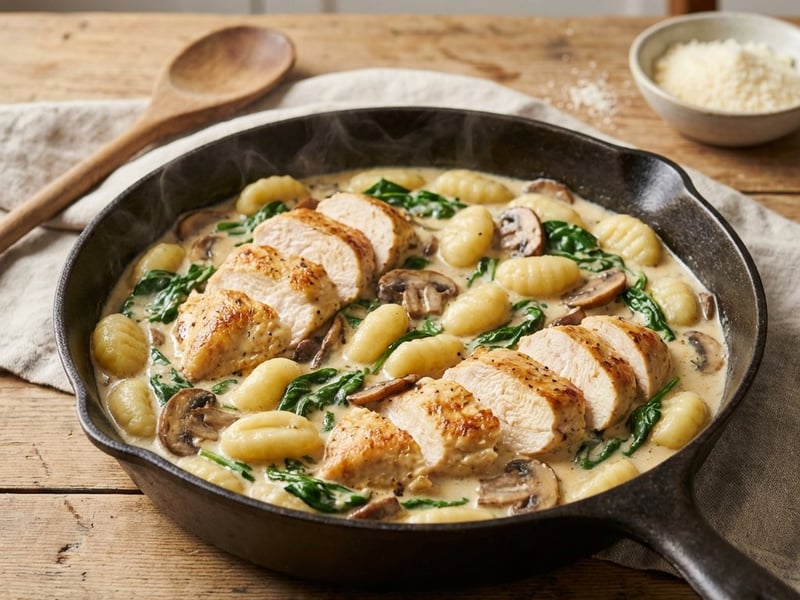 Chicken with Gnocchi in Creamy Sauce
