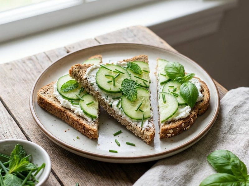 Cucumber and goat cheese sandwiches