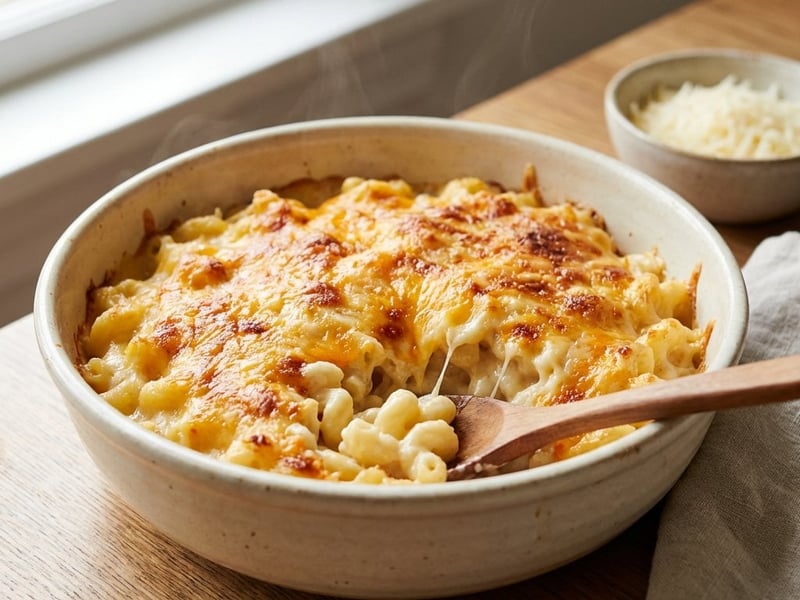 Mac and Cheese cu trei feluri de brânză
