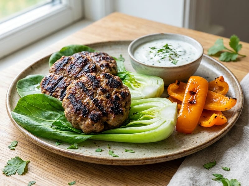 Grilled Minced Meat with Yogurt Sauce