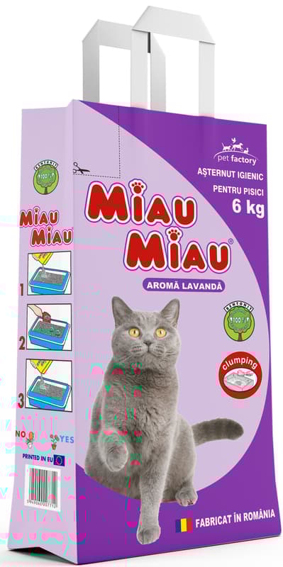 Miau Miau Asternut bentonita igienic lavanda