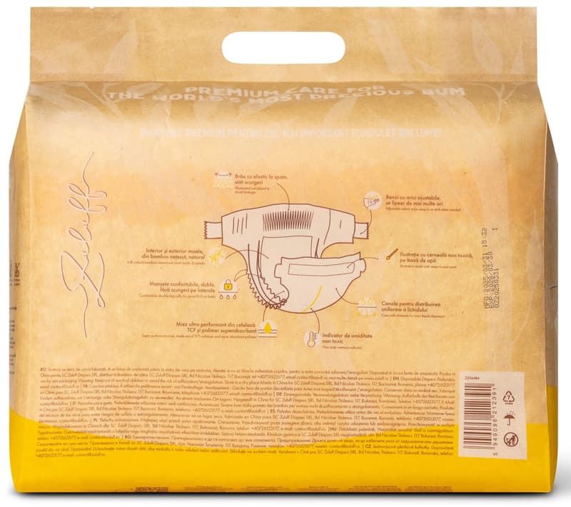 Zuluff bamboo fiber diapers, size 1