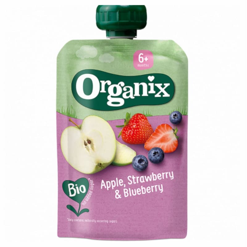 Organix ECO Piure de mere, capsune si afine +6 luni