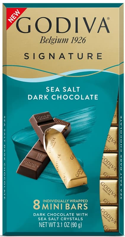 Godiva Mini Bars Ciocolata neagra cu sare de mare
