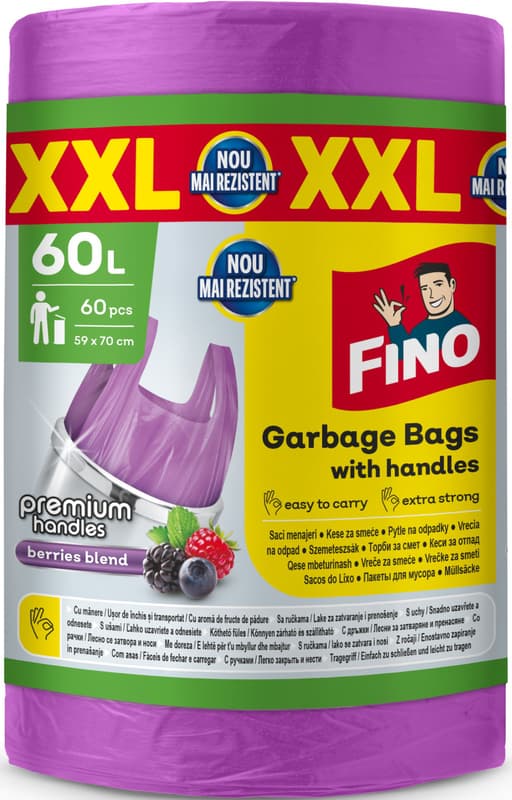 Fino Coloured Bags with Handles 60l