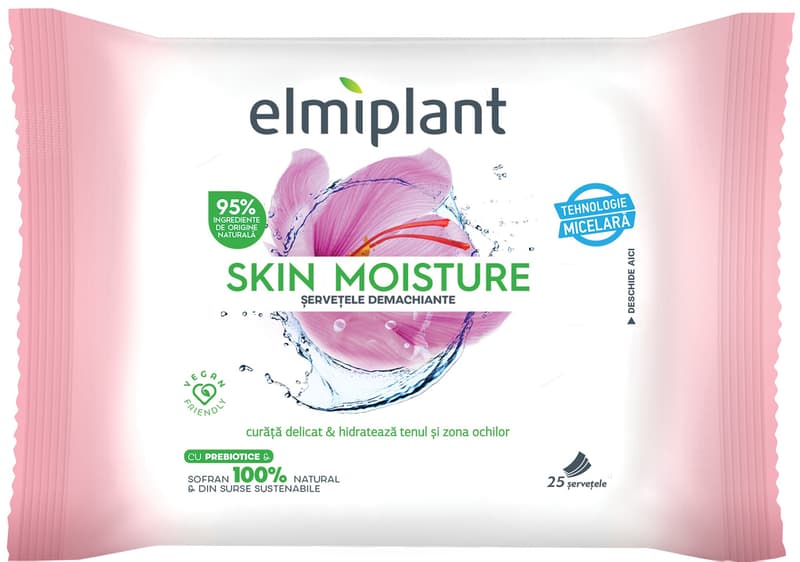 Elmiplant Skin Moisture Servetele demachiante ten uscat&sensibil