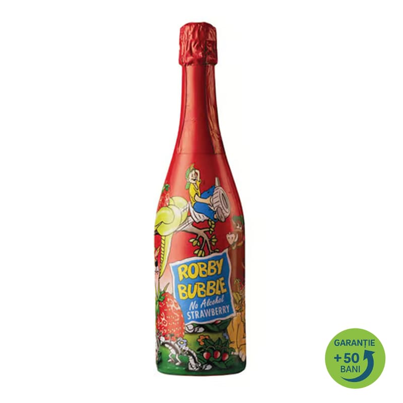 Robby Bubble Bautura carbogazoasa cu aroma de capsuni