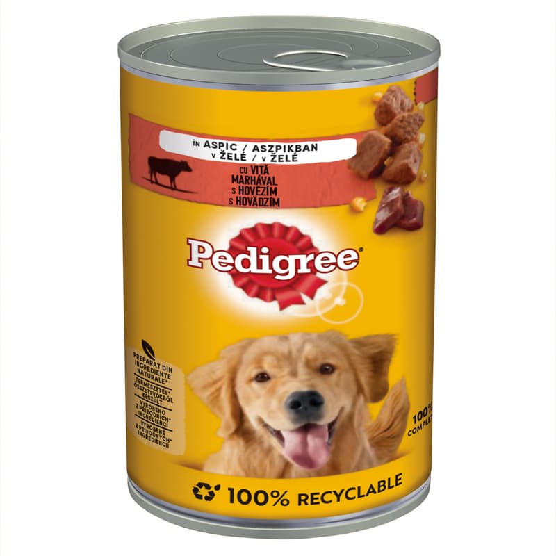 Pedigree Wet Dog Food for Adult Dogs with Beef in Aspic