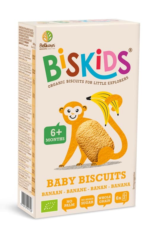 Biskids ECO Biscuiti cu banane (de la 6 luni) fara zahar