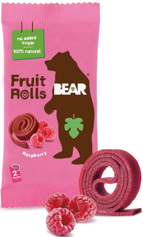 Bear Yoyo Rolls with Raspberries