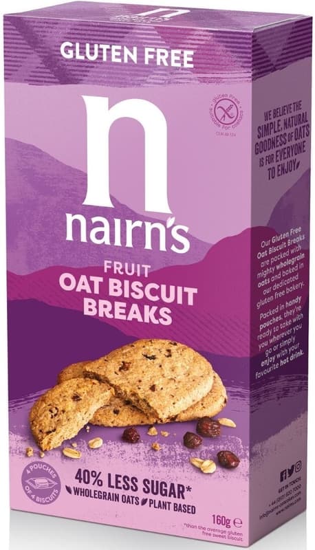 Nairn's Biscuiti fara gluten din ovaz integral cu fructe