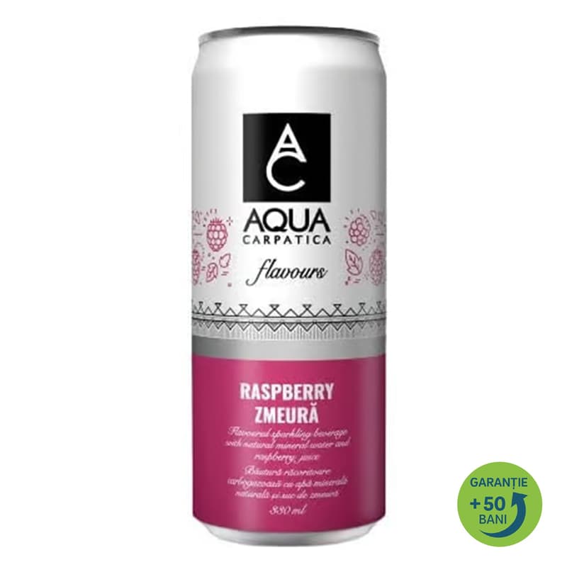 Aqua Carpatica Refreshing Drink with Mineral Water and Raspberry Juice