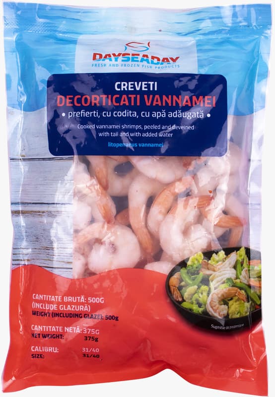 Dayseaday Creveti decorticati prefierti cu codita 31/40 (congelat)