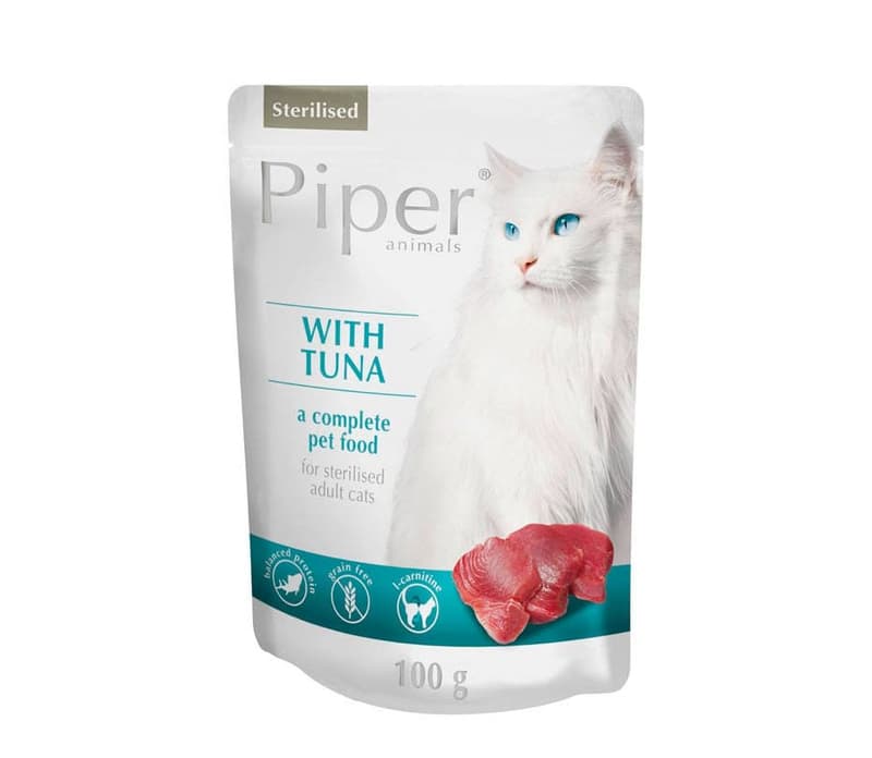Piper Wet Food for Sterilized Cats with Tuna, Sachet