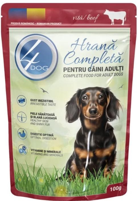 4dog Pouch with Dog Food with Beef in Sauce