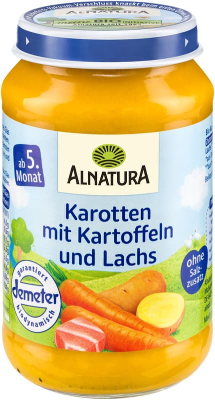 Alnatura ECO Menu with carrots, potatoes and salmon