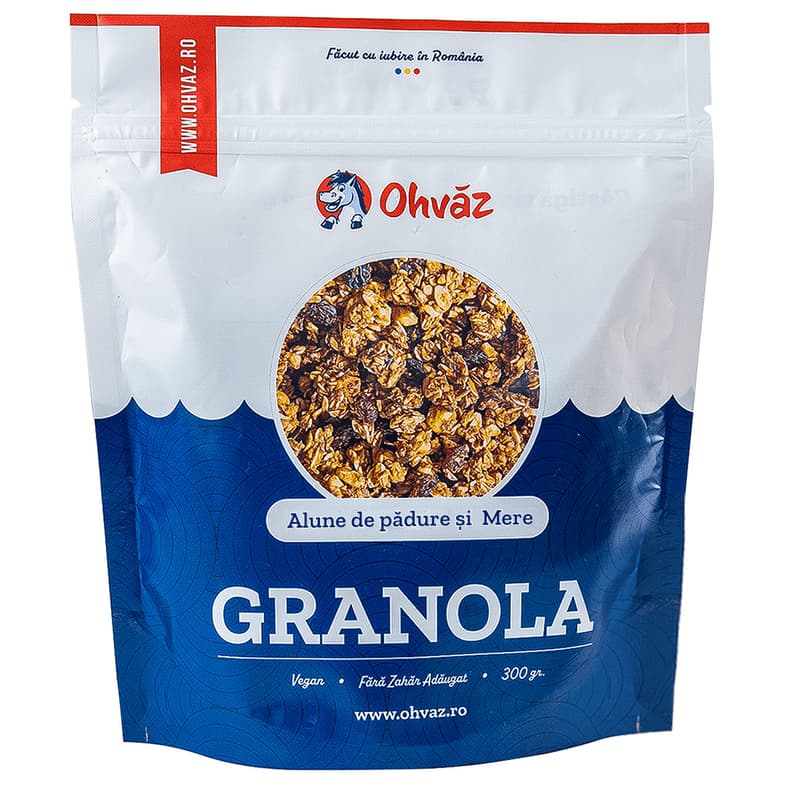 Ohvaz Granola cu alune de padure si mere