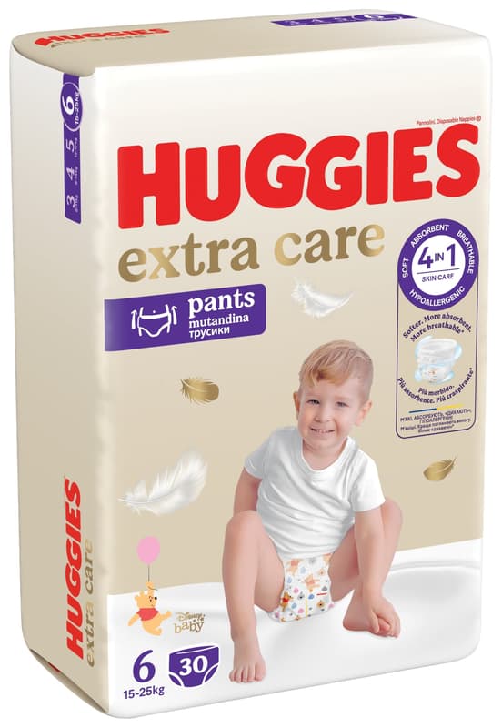 Huggies Scutece chilotel Extra Care Pants Mega marimea 6, 15-25 kg, 30 buc