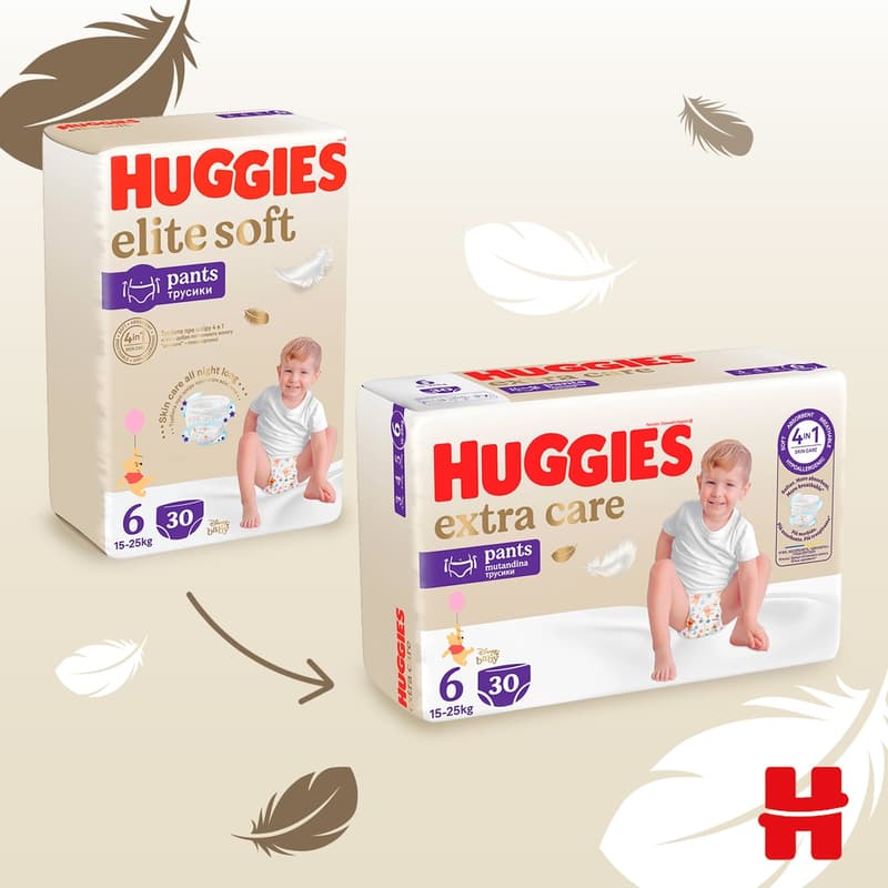Huggies Scutece chilotel Extra Care Pants Mega marimea 6, 15-25 kg, 30 buc
