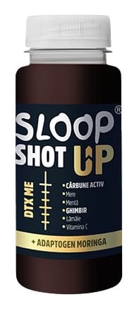 Sloop SHOT Up cu Moringa, Carbune activ si Ghimbir (Detox me)