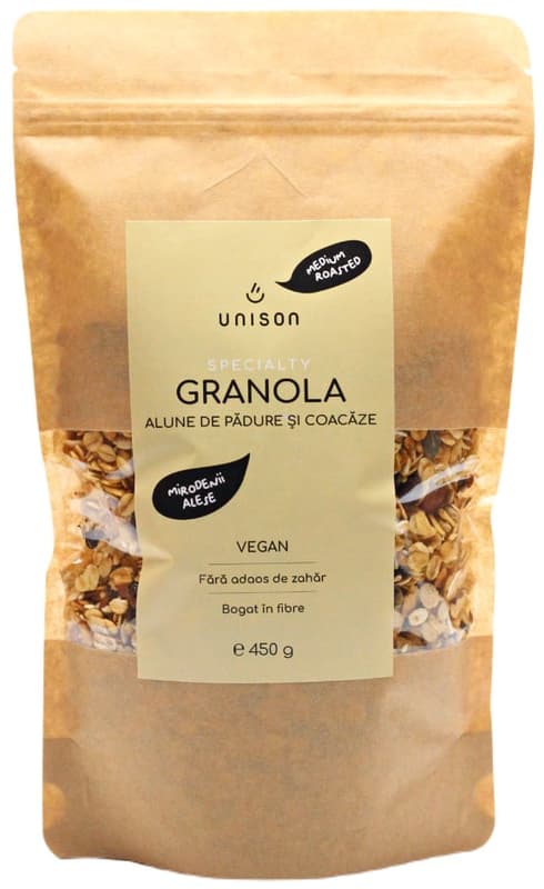 Unison Granola cu alune de padure si coacaze negre