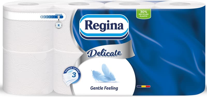 Regina Delicate Gentle Hartia igienica, 8 role, 3 straturi