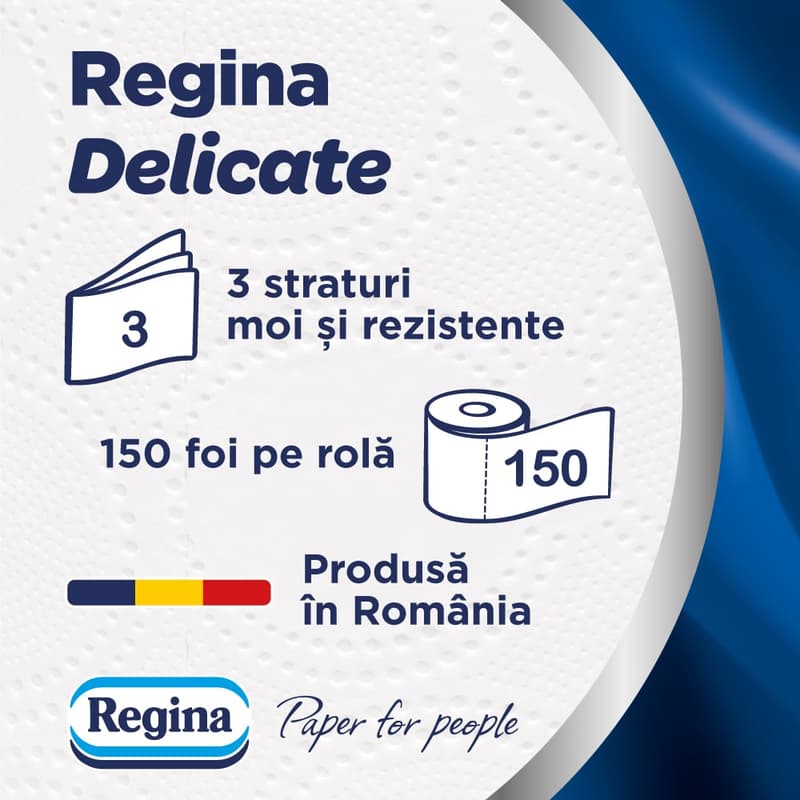 Regina Delicate Gentle Hartia igienica, 8 role, 3 straturi