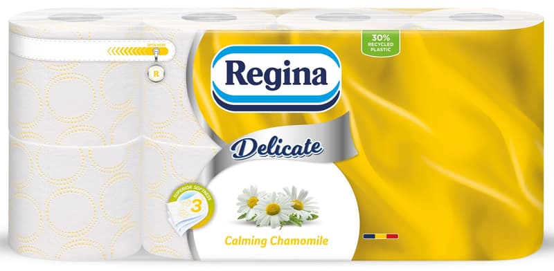 Regina Delicate Chamomile Toilet Paper, 8 rolls, 3-ply